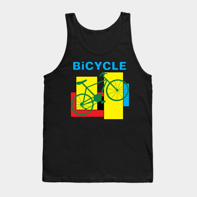 Color Block Bike Tank Top by Barthol Graphics